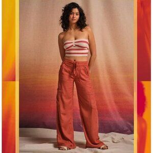 American Eagle 000 Salmon Dreamy Drape Baggy Wide Leg Pants Cargo